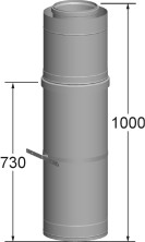 Wolf Дымоход Проход через кровлю DN250/350 L:1000 мм, для концентрической дымовой трубы, из нержавею