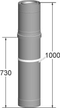 Wolf Дымоход Проход через кровлю DN160/225 L:1000 мм, для концентрической дымовой трубы, из нержавею