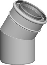 Wolf Дымоход Отвод DN80/125 15°, для концентрической дымовой трубы, цвет белый, вставной